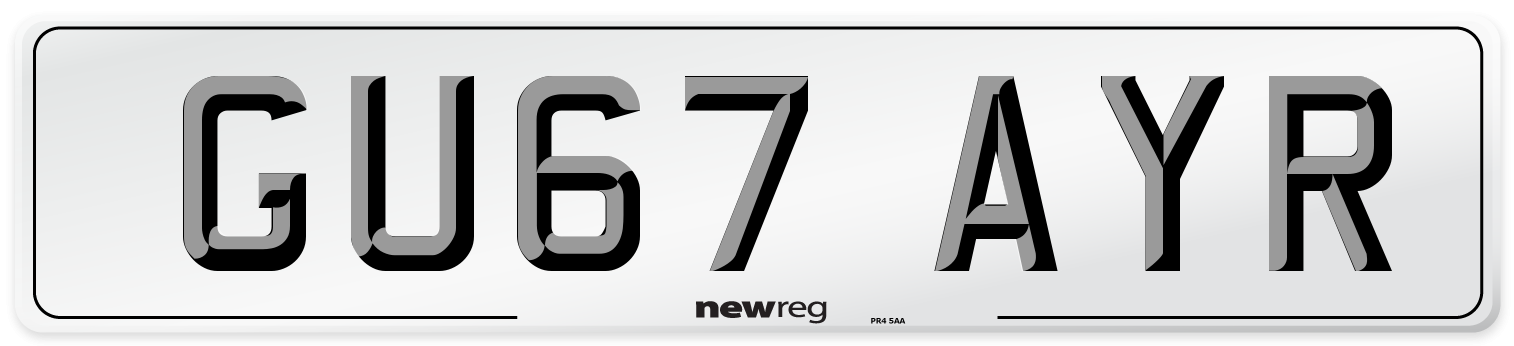 GU67 AYR Number Plate from New Reg